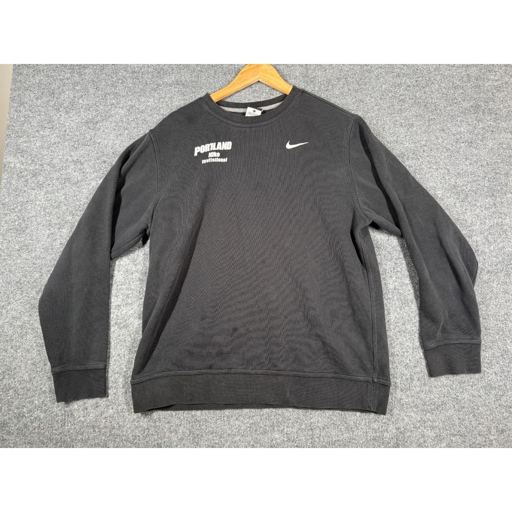 Nike Sweatshirt Mens Large Black Portland Nike Invitational Crew Neck Pullover